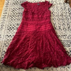 Adrianna Papell red lace dress